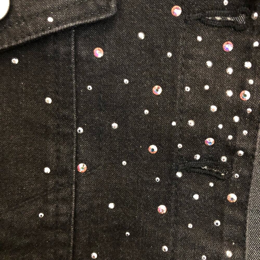 Christine Alexander Black Denim Jacket Embellished Small - Picture 6 of 7